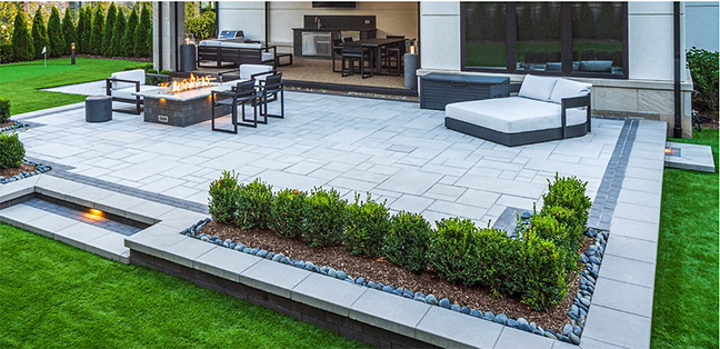 modern looking backyard